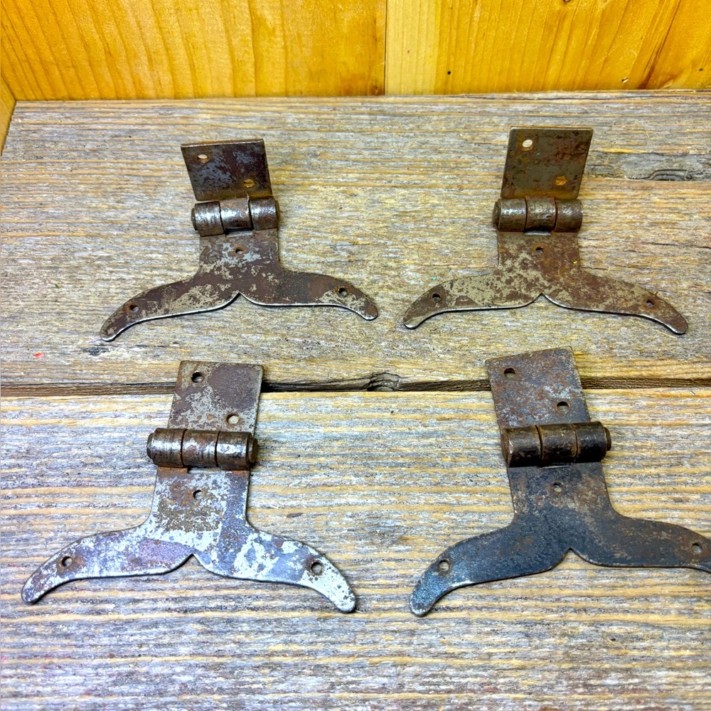 Rustic Brown Metal Wall Hinges dolphin tail-butterfly shape set of 4